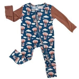 ROCKIN ROYALTY Brady Zip Bamboo Romper **2 AVAILABLE**- NB